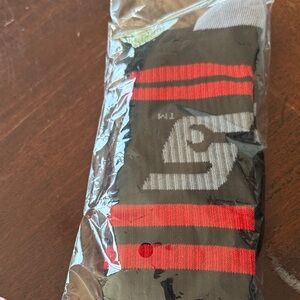 Snap Red and Gray Striped Socks